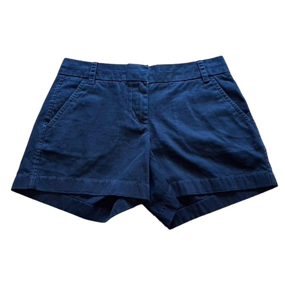 J. Crew Womens Blue 3.5" Classic Chino Shorts Size 2 Preppy Travel Vacation